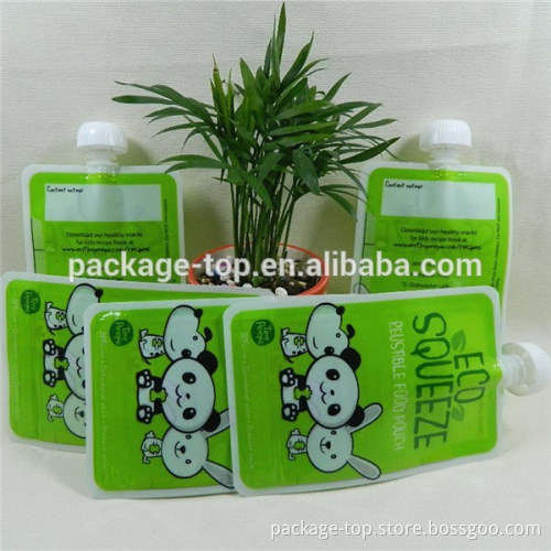 BPA, Phelate, PVC free Reusable Food Pouch for juice/water/baby food/sauces